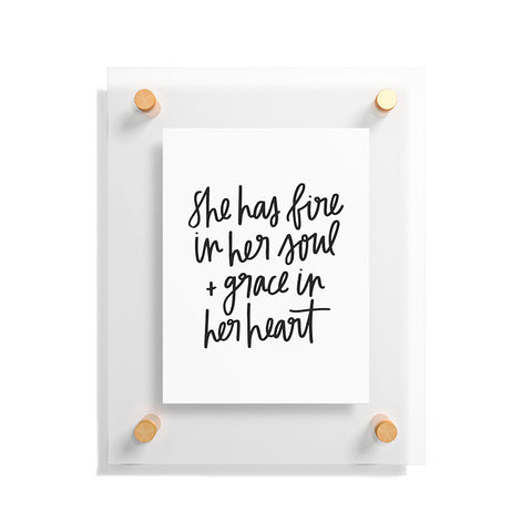 Chelcey Tate Grace In Her Heart BW Floating Acrylic Print