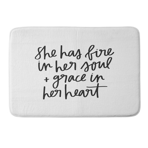 Chelcey Tate Grace In Her Heart BW Memory Foam Bath Mat