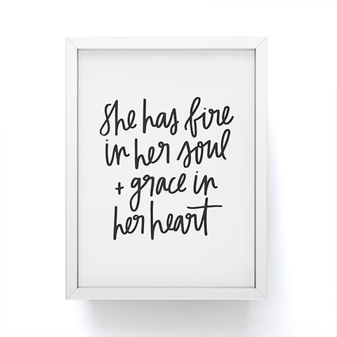Chelcey Tate Grace In Her Heart BW Framed Mini Art Print