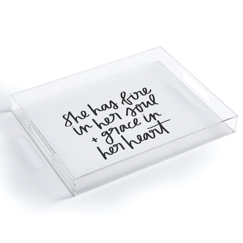 Chelcey Tate Grace In Her Heart BW Acrylic Tray
