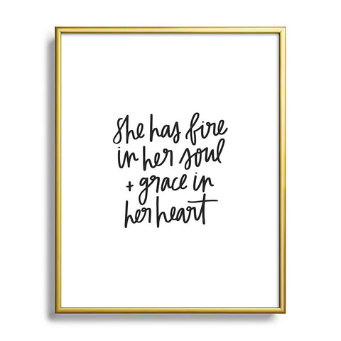 Chelcey Tate Grace In Her Heart BW Metal Framed Art Print
