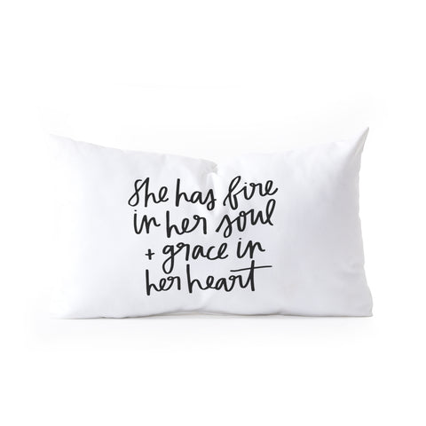 Chelcey Tate Grace In Her Heart BW Oblong Throw Pillow
