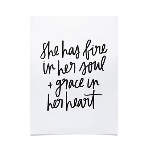 Chelcey Tate Grace In Her Heart BW Poster