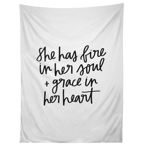 Chelcey Tate Grace In Her Heart BW Tapestry