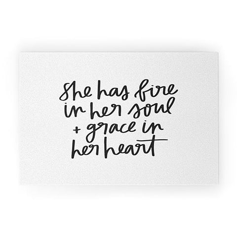 Chelcey Tate Grace In Her Heart BW Welcome Mat