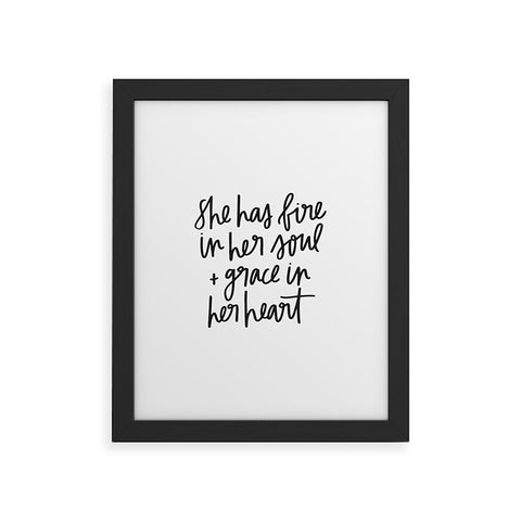 Chelcey Tate Grace In Her Heart BW Framed Art Print