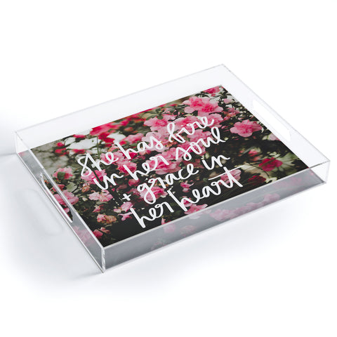 Chelcey Tate Grace In Her Heart Floral Acrylic Tray