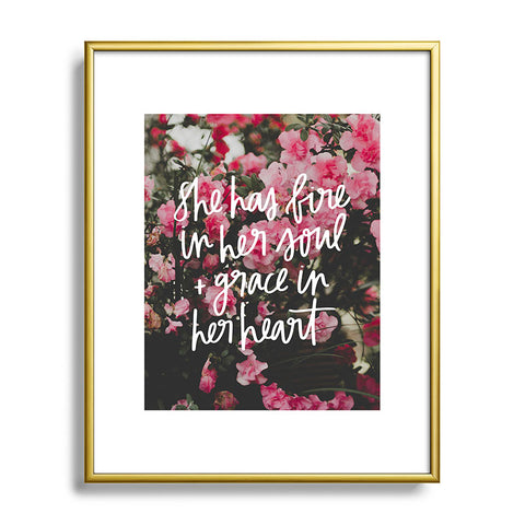 Chelcey Tate Grace In Her Heart Floral Metal Framed Art Print
