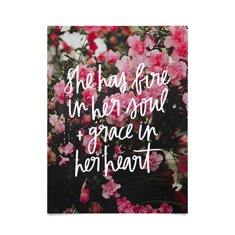 Chelcey Tate Grace In Her Heart Floral Poster