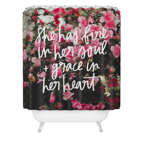 Chelcey Tate Grace In Her Heart Floral Shower Curtain