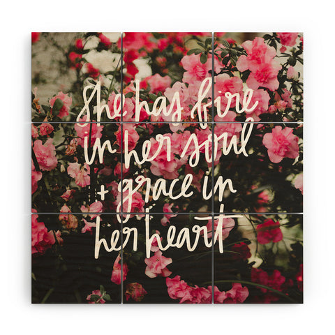 Chelcey Tate Grace In Her Heart Floral Wood Wall Mural