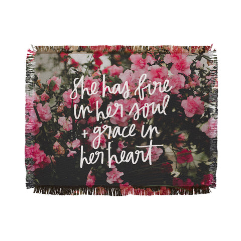 Chelcey Tate Grace In Her Heart Floral Throw Blanket