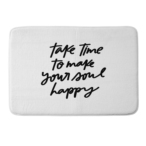 Chelcey Tate Make Your Soul Happy BW Memory Foam Bath Mat