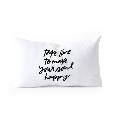 Chelcey Tate Make Your Soul Happy BW Oblong Throw Pillow