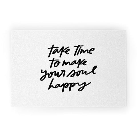 Chelcey Tate Make Your Soul Happy BW Welcome Mat