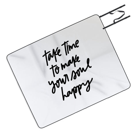 Chelcey Tate Make Your Soul Happy BW Picnic Blanket