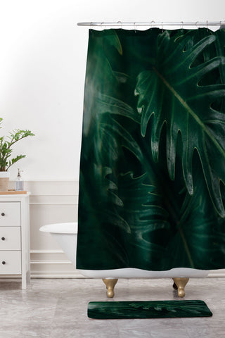 Chelsea Victoria Balmy Palm Shower Curtain And Mat