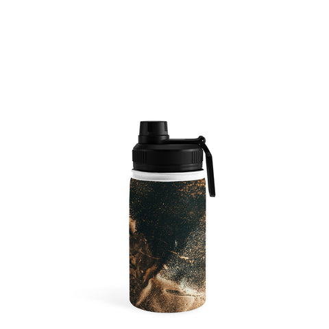 Chelsea Victoria Black and Gold Marble Swirl Water Bottle
