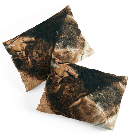 Chelsea Victoria Black and Gold Marble Swirl Pillow Shams