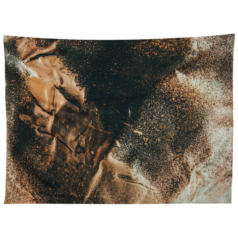 Chelsea Victoria Black and Gold Marble Swirl Tapestry