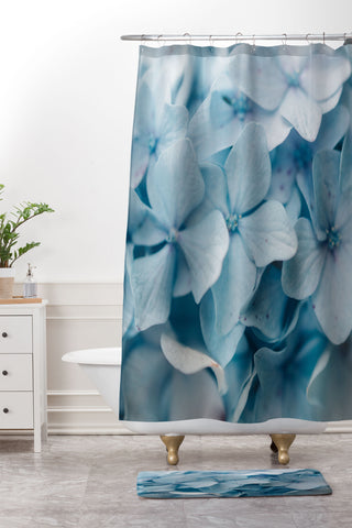 Chelsea Victoria Blue Hydrangeas Shower Curtain And Mat