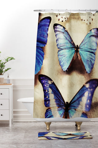 Chelsea Victoria Blue Jeans Shower Curtain And Mat