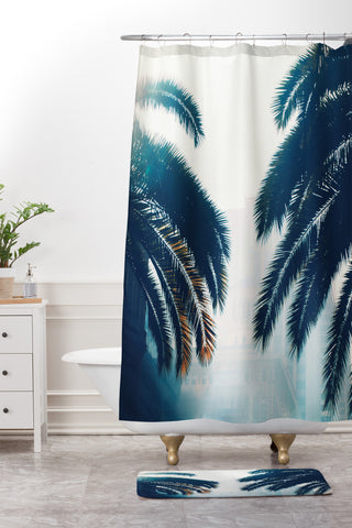 Chelsea Victoria California Blue Shower Curtain And Mat