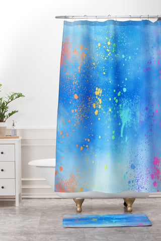 Chelsea Victoria Color Confetti Shower Curtain And Mat