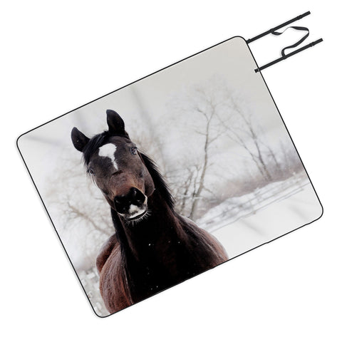 Chelsea Victoria Dark Horse Picnic Blanket