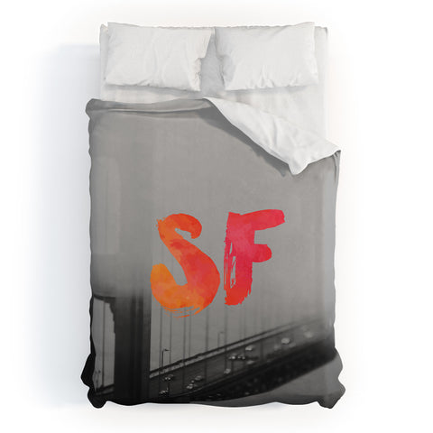 Chelsea Victoria Golden Gate Noir Duvet Cover