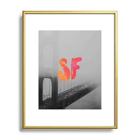 Chelsea Victoria Golden Gate Noir Metal Framed Art Print