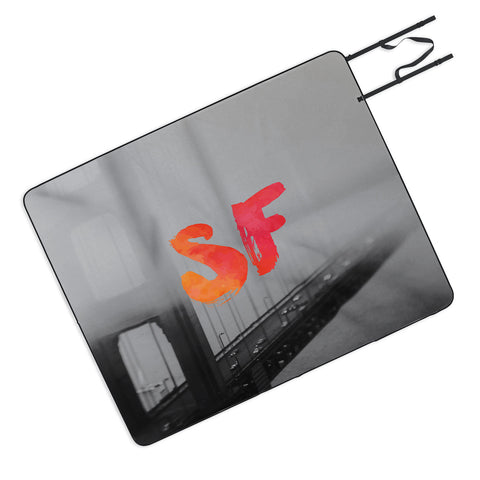 Chelsea Victoria Golden Gate Noir Picnic Blanket