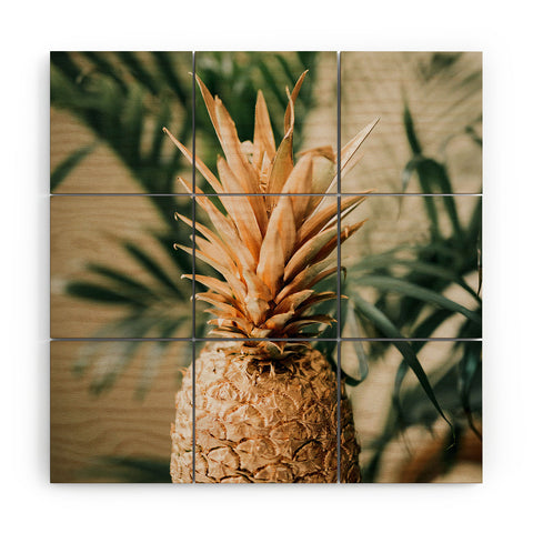 Chelsea Victoria Golden Pineapple in Paradise Wood Wall Mural