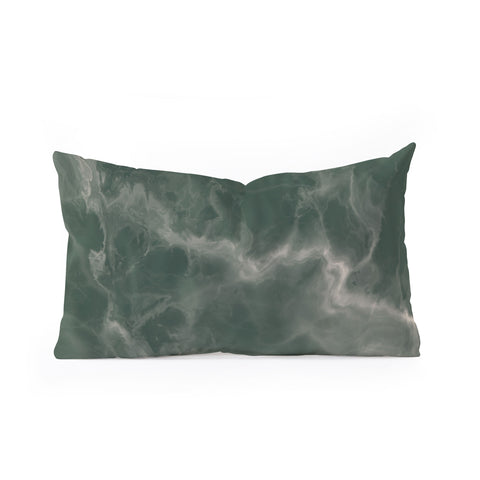 Chelsea Victoria Green Marble Oblong Throw Pillow