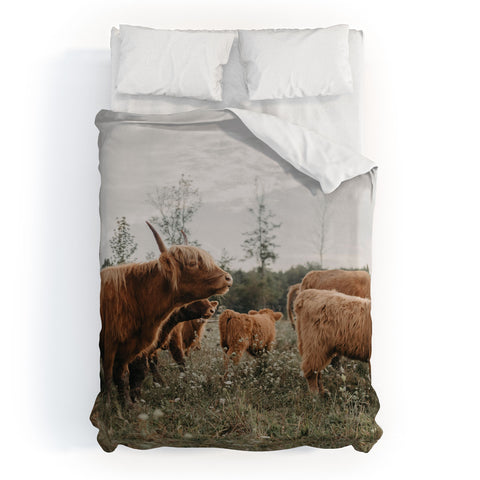 Chelsea Victoria Highland Cows In The Meadow Duvet Cover