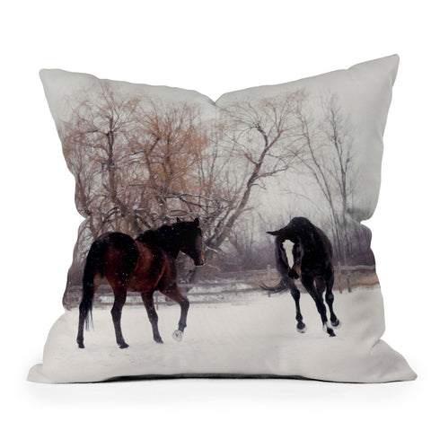 Chelsea Victoria Horsing Around Throw Pillow