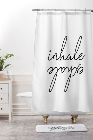 Chelsea Victoria inhale exhale Shower Curtain And Mat