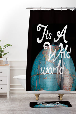 Chelsea Victoria Its a Wild World Shower Curtain And Mat