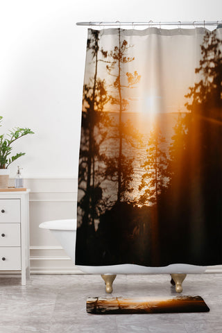 Chelsea Victoria Maine Sunsets Shower Curtain And Mat