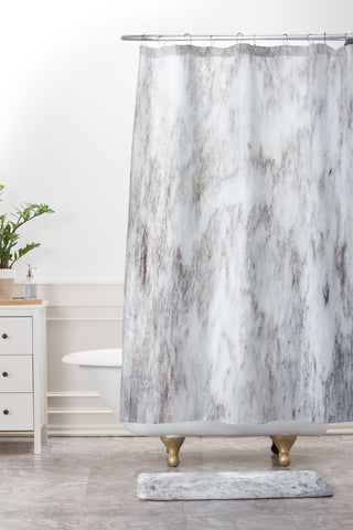 Chelsea Victoria Marble Swirl Shower Curtain And Mat