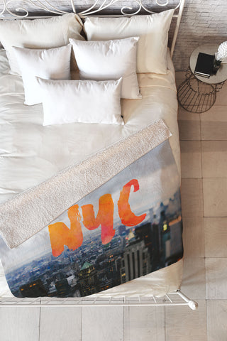 Chelsea Victoria Nyc Skyline Fleece Throw Blanket