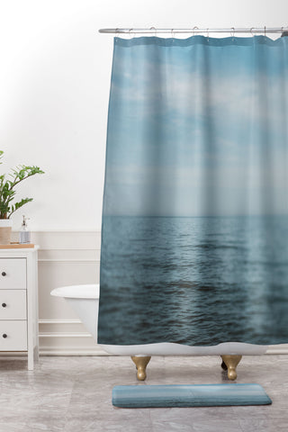 Chelsea Victoria Ocean Blur Shower Curtain And Mat