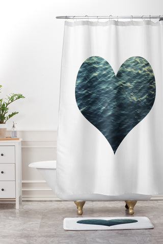 Chelsea Victoria Ocean Heart No 2 Shower Curtain And Mat