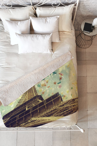 Chelsea Victoria Paris Is Flying Fleece Throw Blanket