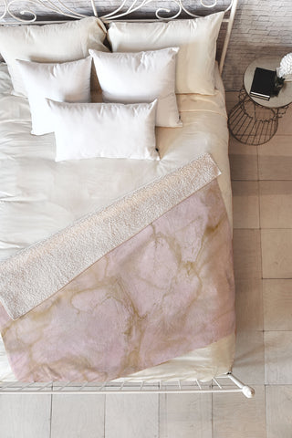 Chelsea Victoria Pink Marble Fleece Throw Blanket