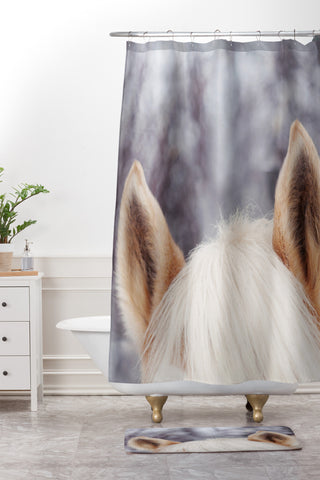 Chelsea Victoria Pony Baby Shower Curtain And Mat