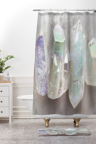 Chelsea Victoria Raw Crystals Shower Curtain And Mat