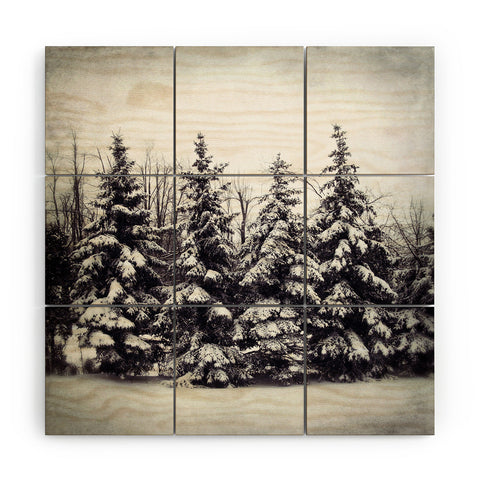 Chelsea Victoria Snow and Pines Wood Wall Mural
