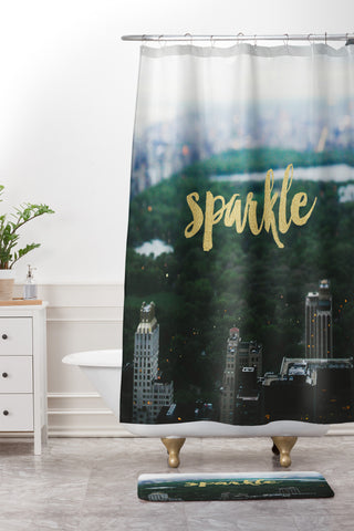 Chelsea Victoria sparkle manhattan Shower Curtain And Mat