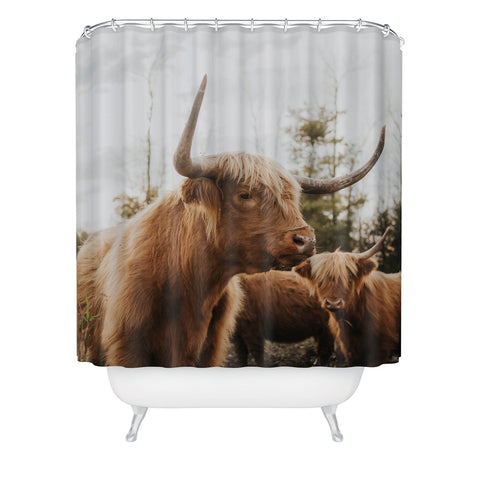 Chelsea Victoria Statuesque Highland Cow Shower Curtain